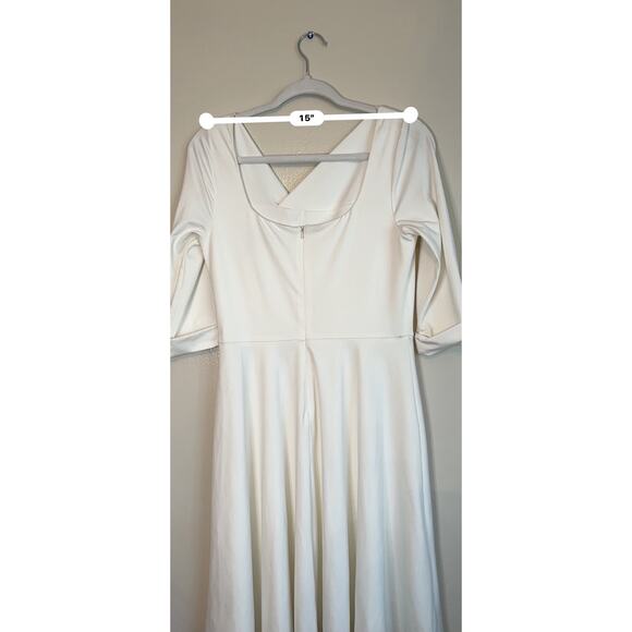 Black Halo cream knee length Jackie O Swing Dress size 10 - Picture 3 of 12